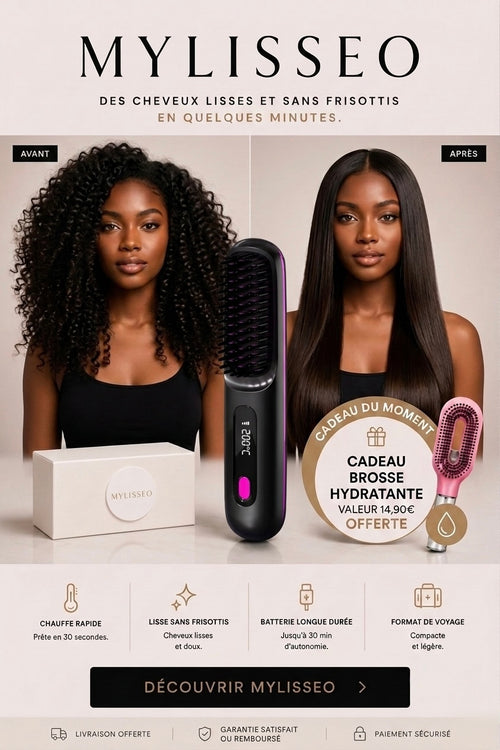 Brosse lissante sans fil Mylisseo noire 